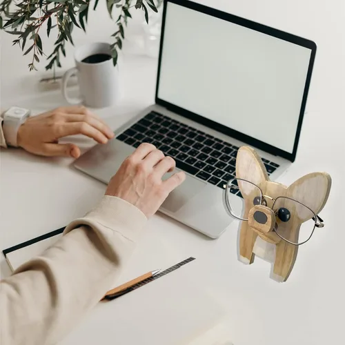 Miniatura 2 de Soporte creativo para lentes de animal, divertido soporte para anteojos para mascotas, lindo soporte de madera hecho a mano para lentes, soporte