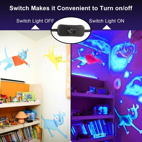 Miniatura 3 de Paquete de 4 Bombillas LED de 150W Luz Negra UV, Luces UV Negras para Fiesta Brillante, Reflector UV al Aire Libre Resistente al Agua IP65
