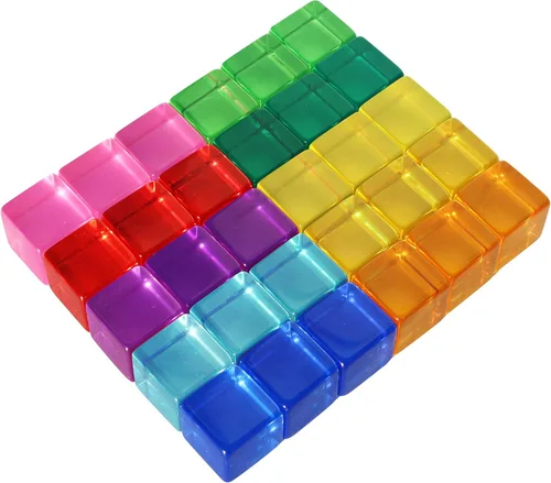 Miniatura 8 de Candywood Bloques de cubos de gemas de acrílico arcoíris para niños, educativos, juguetes de cristal para aprendizaje de bebé, juguetes apilables