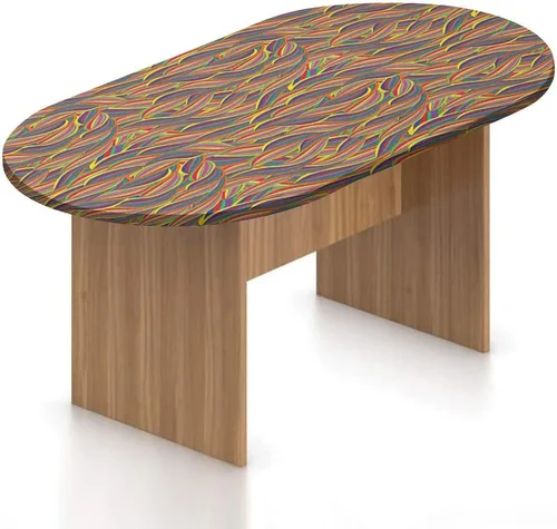 Miniatura 9 de XISUNYA Mantel ajustable ovalado de poliéster elástico colorido, mantel ajustable con estampado de acuarela de follaje floreciente