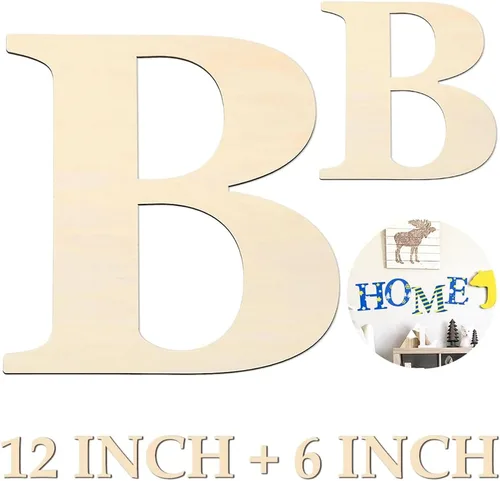 Letras de madera de 12 y 6 pulgadas para proyectos de manualidades, decoración de pared, decoración del hogar y fiesta de cumpleaños, decoración de