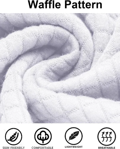 Miniatura 7 de COOFANDY - Sudadera con capucha para hombre, casual, de manga larga, con cordón ajustable y tejido de punto de gofre