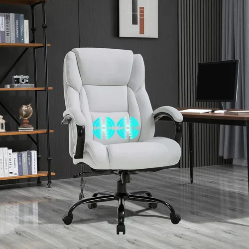 Miniatura 9 de Silla de oficina ergonómica grande y alta, asiento ancho de 500 libras, silla de masaje para oficina en casa, respaldo alto, ajustable, giratoria