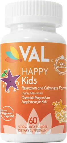 VAL Magnesio para Niños | Magnesio de Alta Absorción para Calma, Relajación y Concentración | Glicinato de Mg, Citrato y Taurato | con Vitamina B6,