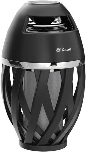 Miniatura 3 de DiKaou Altavoz LED de llama, altavoces Bluetooth de atmósfera de antorcha y altavoz estéreo portátil para exteriores con audio HD y graves BLACK-2PCS