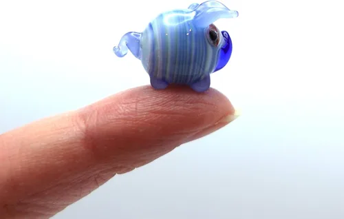 Miniatura 12 de Figurita de Cerdo en Miniatura de Cristal – Figura de Animal de Cristal Soplado Hecha a Mano – Linda Escultura de Cerdo Coleccionable – Decoración