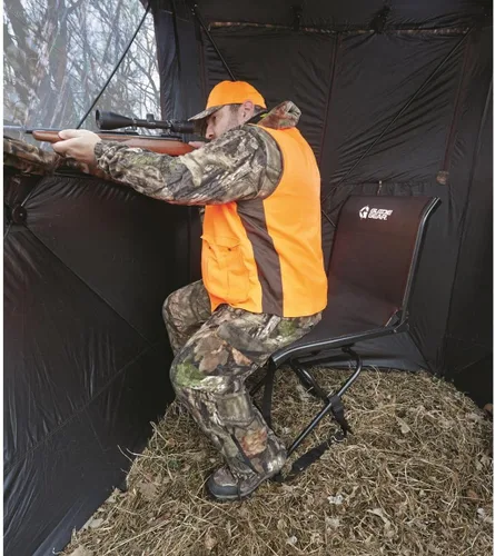 Miniatura 6 de Guide Gear Big Boy - Silla ciega de caza, asiento plegable portátil para disparar, giratorio cómodo, capacidad de 500 libras
