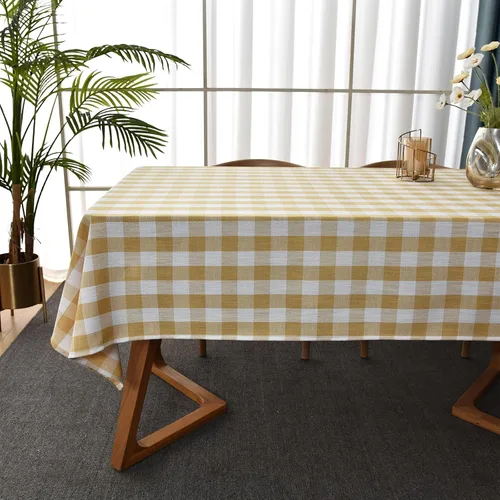 Miniatura 26 de Mantel de Algodón Resistente para Mesa Cuadrada Estilo Granja Vintage Mantel Lavable Cobertura de Mesa Rústica (Gris, 52''x52'')