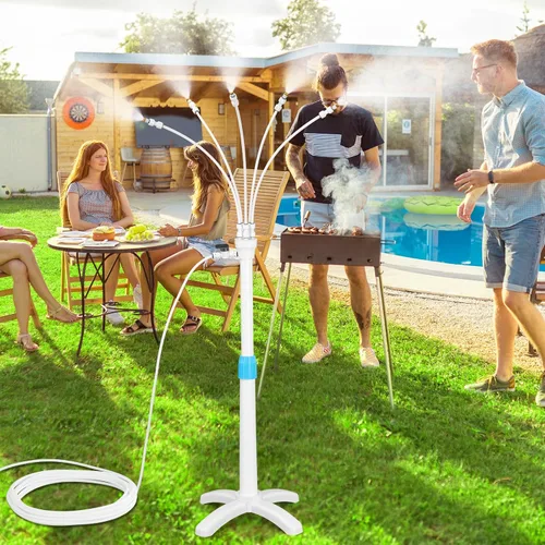Miniatura 4 de Sistema Stand Mister, sistema de refrigeración portátil con tubo elevador ajustable mejorado, 5 boquillas de pulverización + línea de nebulización