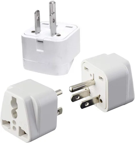 Adaptador de viaje de Reino Unido a EE. UU., adaptador de enchufe de India a EE. UU., adaptadores tipo B para EE. UU., paquete de 3, convertidor de