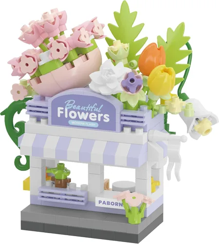 Miniatura 4 de 12 Set Tienda de la Calle de la Ciudad Mini Vista de Casa Bloques Micro Juguetes de Construcción de Tienda de Juguetes para Decoración del Hogar