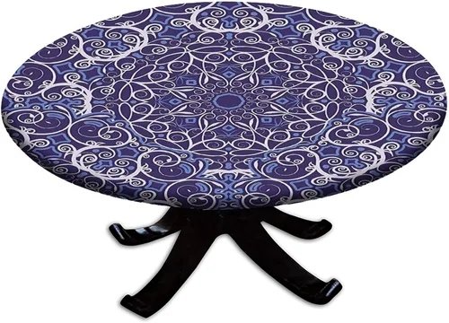 Miniatura 87 de Mantel ajustable con diseño de girasol redondo, borde elástico amarillo, mantel de poliéster para interiores y exteriores, fiesta, cena, patio