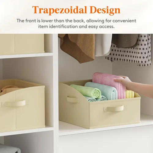 Miniatura 3 de Lifewit - Cestas organizadoras para armario, cestas trapezoidales medianas de almacenamiento para estante, paquete de 6 unidades, cestas