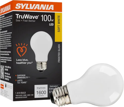 Miniatura 18 de LEDVANCE Sylvania - Bombilla LED TruWave Natural Series A19, equivalente a 75 W, eficiente 11 W, 1100 lúmenes, base media, regulable, esmerilada