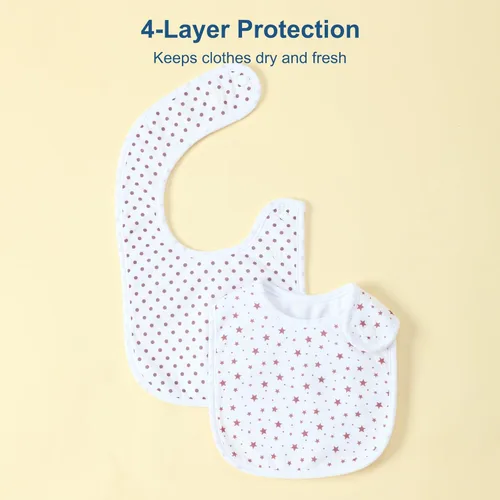 Miniatura 2 de Baberos impermeables para niños y niñas, suaves y absorbentes, bandana, juego de baberos para bebés recién nacidos de 0 a 12 meses