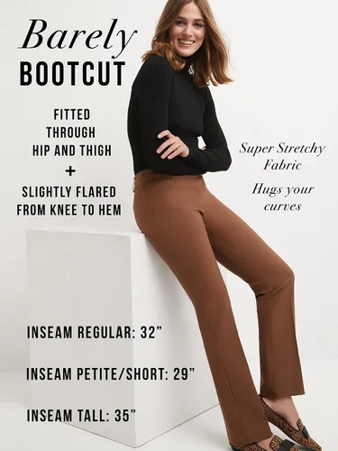 Miniatura 5 de Rekucci - Pantalones elásticos para mujer, de ajuste cómodo y levemente acampanados