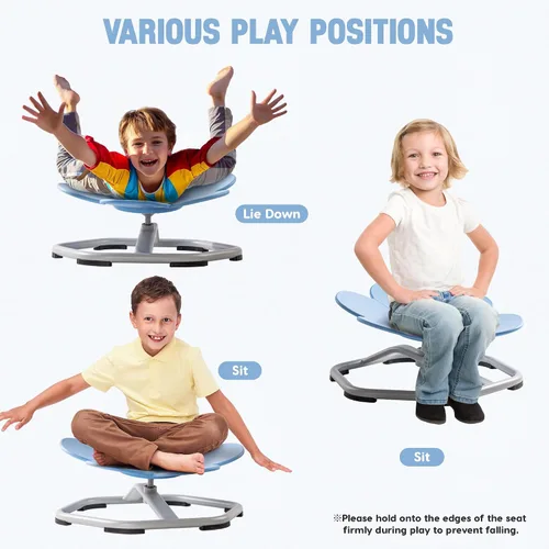 Miniatura 8 de ROBUD Silla giratoria sensorial para niños, silla giratoria para niños con autismo con diseño antideslizante, entrenamiento de coordinación