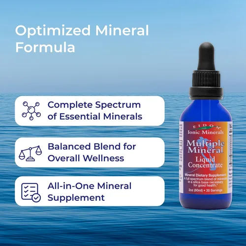 Miniatura 5 de Eidon - Suplemento de minerales múltiples, minerales para agua, vitaminas líquidas, totalmente naturales, biodisponible, iónico, vegano, sin gluten