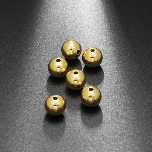 Miniatura 2 de 310 cuentas redondas rellenas de oro para la fabricación de joyas, 0.118 pulgadas, 0.157 pulgadas, 0.2