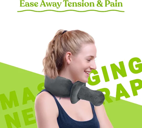 Miniatura 6 de Pursonic Envoltura masajeadora portátil ajustable para cuello y hombros con calor calmante para relajar y calmar las áreas de tu cuello y hombros