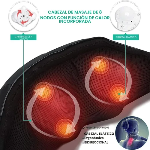 Miniatura 4 de Medcursor - Masajeador de Cuello, Masajeador Eléctrico Portátil para Cuello y Espalda con Calor, Almohada de Amasamiento 3D de Tejido Profundo