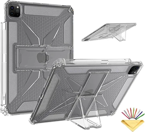 Miniatura 28 de Clear Stand Case for iPad Air 3 (Air 3rd Generation) 10.5 inch 2019 & iPad Pro 10.5 inch 2017 with Pencil Holder/Kickstand Soft TPU Back Silicone