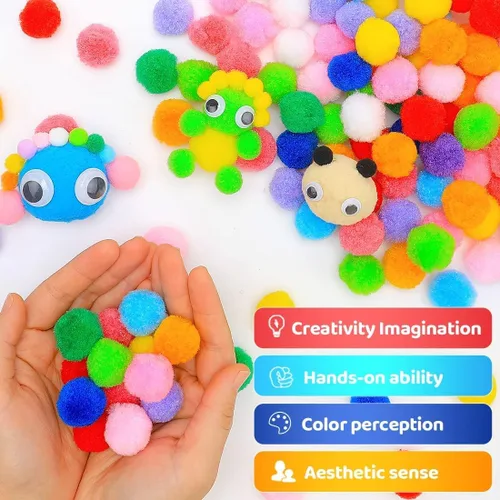 Miniatura 9 de Praisebank Pompones rojos, 90 unidades, 1.5 pulgadas, perfectos para artes y manualidades