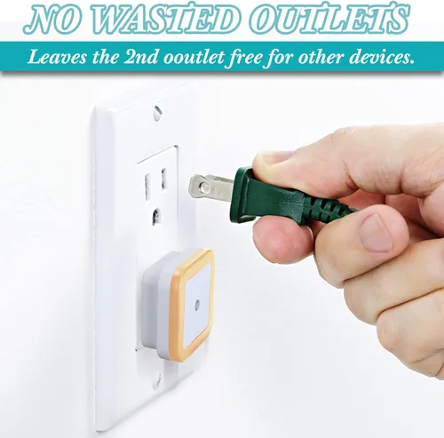 Miniatura 6 de Hortsun Paquete de 24 Luces Nocturnas LED que se Enchufan a la Pared con Sensor Inteligente de Oscuridad Automático, Luces Enchufables Automáticas