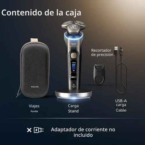 Miniatura 7 de Philips Norelco Shaver i9000 Prestige Ultra, afeitadora eléctrica en seco y húmedo, degradado negro, tecnología SenseIQ Pro, sistema de triple