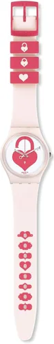 Swatch Desbloquear mi corazón Señoras Color Blanco (Desbloquear mi corazón) Dial Color Rosa Claro silicona Ladies Watch gz292