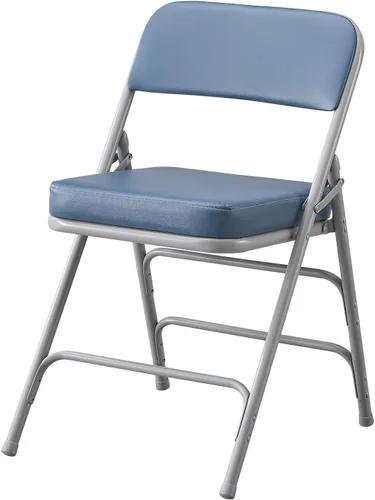 Miniatura 13 de KAIHAOWIN Paquete de 2 sillas plegables, asiento acolchado de vinilo, fácil almacenamiento, apilable, asiento comercial Morden con marco de metal
