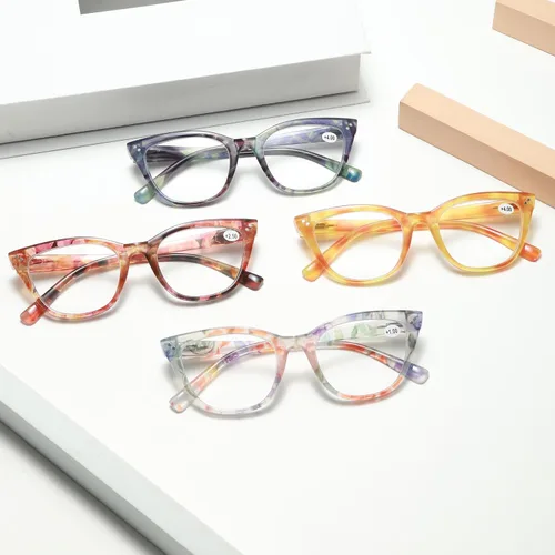 Miniatura 8 de EYEURL Gafas de lectura de ojo de gato para mujer, paquete de 4 unidades, a la moda, con bloqueo de luz azul, para mujer