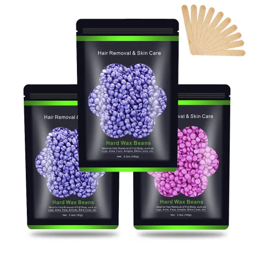 Miniatura 13 de Perlas de cera para depilación 10.5 onzas / 300 g, Auperwel - Granos de cera dura para depilación brasileña, facial, bikini, cejas, piernas, perlas