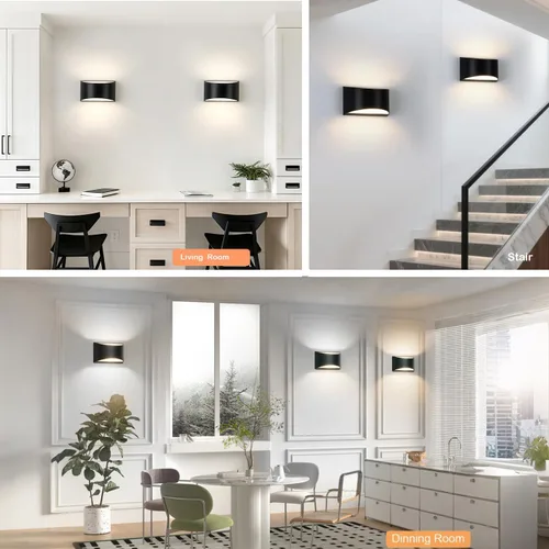 Miniatura 5 de rosykite Luces LED regulables de 5CCT para pared, 100-277V, CRI 90+, IP65 impermeable, 10% -100% 12 W, luces de porche para interiores y exteriores