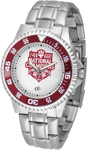 Miniatura 31 de SunTime Reloj de cuarzo de 1.575 in para hombre, correa de acero inoxidable de 0.787 in, esfera Gameday Tulane ola verde
