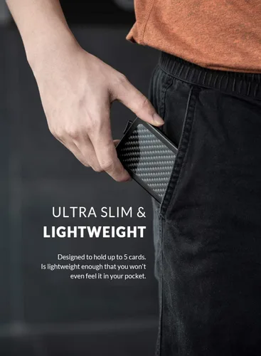 Miniatura 6 de VULKIT Billetera desplegable, delgada, minimalista, tarjetero para tarjetas de crédito, para hombres y mujeres, con bloqueo RFID, mini funda