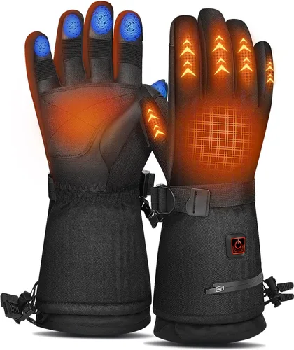 MADETEC Guantes térmicos para hombres y mujeres, 7.4 V 22.2 Wh, batería recargable, guantes térmicos eléctricos, para pantalla táctil completa,