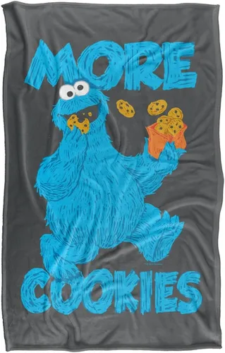 Miniatura 2 de Manta de personaje de Monstruo de Galletas de Plaza Sésamo con licencia oficial, tacto sedoso, manta súper suave, 36 x 58 pulgadas