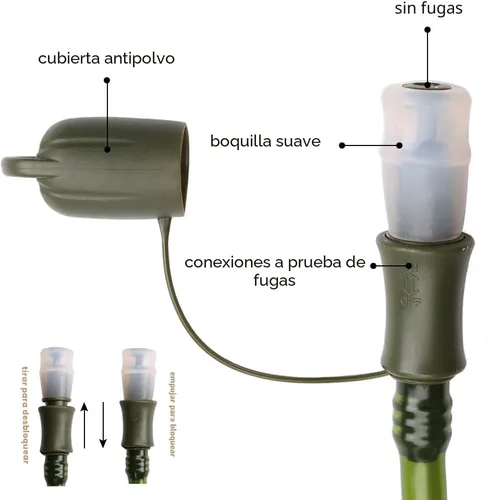 Miniatura 3 de Vejiga de hidratación, vejiga de agua de 1.5-2-3L para mochila de senderismo, bolsa de almacenamiento de depósito de agua libre de BPA a prueba