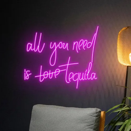 Miniatura 3 de Letrero de neón con texto en inglés «All You Need Is Tequila» de 23 pulgadas, para decoración de pared para el hogar, bar, pub, club