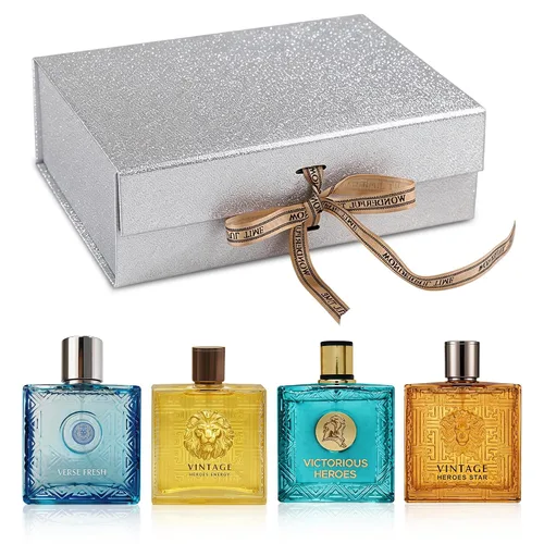 Miniatura 13 de A CENTER Set de regalo de colonia para hombre, 4 x 3.4 onzas líquidas, perfume de lujo con caja de presentación premium, regalo perfecto para el día