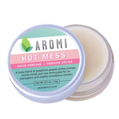 Aromi Perfume sólido | Fragancia vegana y libre de crueldad, perfume de tamaño de viaje, regalo de mujer, afrutado, floral, terroso, perfume dulce
