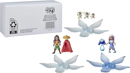 Miniatura 2 de Disney Princess Raya y el último dragón sorpresa caja ciega paquete de 3, 3 muñecas y 6 accesorios, juguete para niños de 3 años en adelante