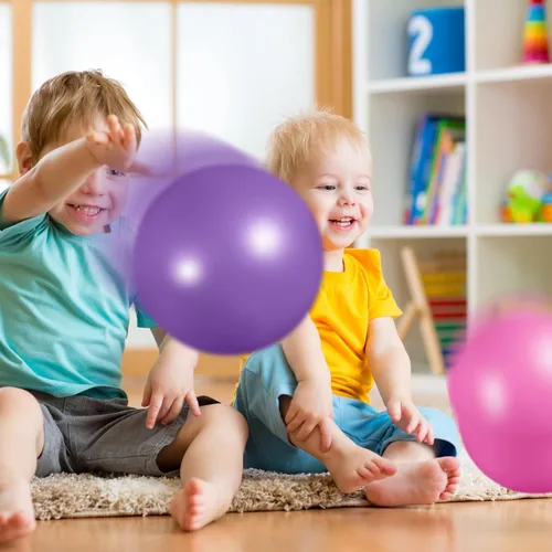 Miniatura 7 de Aoriher 10 pelotas pequeñas de pilates, de 9 pulgadas, mini pelotas de yoga antiestallidos y antideslizantes para estabilidad, fitness, terapia