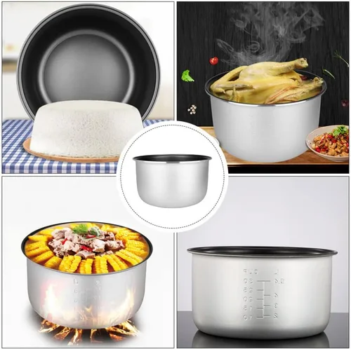 Miniatura 7 de Housoutil Olla de arrocera interior de repuesto para olla de cocina, revestimiento antiadherente, recipiente de cocción de arroz, tanque