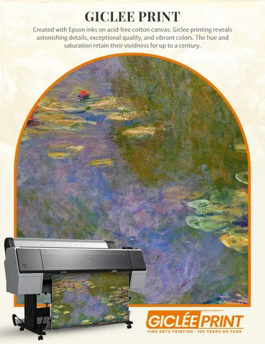 Miniatura 6 de DECORARTS - Impresiones de Giclee de Lirios de Agua de Claude Monet, Arte de Pared Enmarcado con Marco de Madera Maciza, Decoración de Jardín