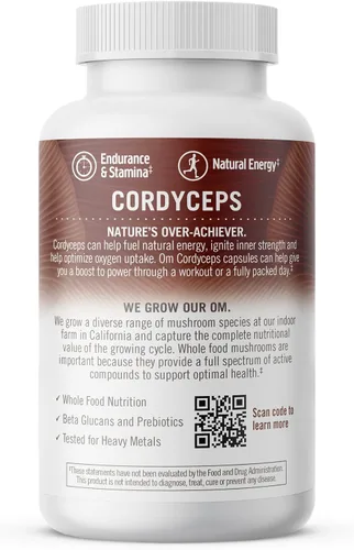 Miniatura 10 de Om Mushroom Superfood Cordyceps Mushroom Capsules Suplemento de superalimentos, 90 unidades, 30 días, energía, potencia, resistencia y soporte