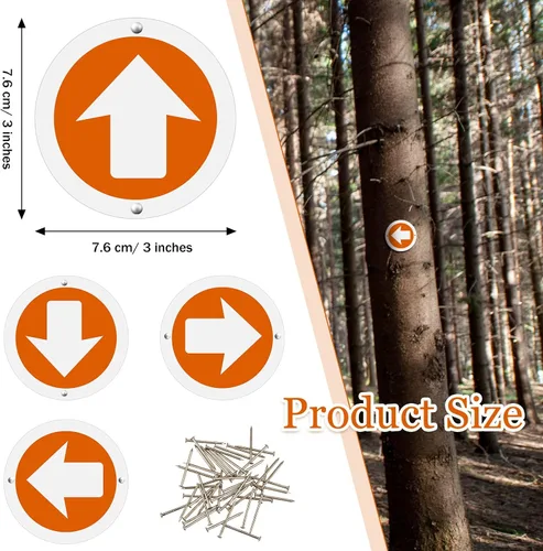 Miniatura 2 de Amylove Reflective Trail Markers Bright Lightweight Signs Glow Trail Arrows Markers for Tree Marking Reflector Camping Hunting Hiking and More