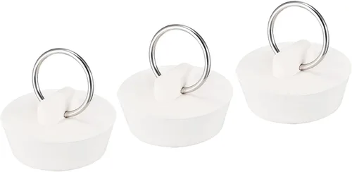 Miniatura 9 de uxcell Tapón de goma para fregadero, tapón de drenaje blanco para drenaje de 1 a 1-1/16 pulgadas con anillo para colgar para tina, cocina y baño, 3
