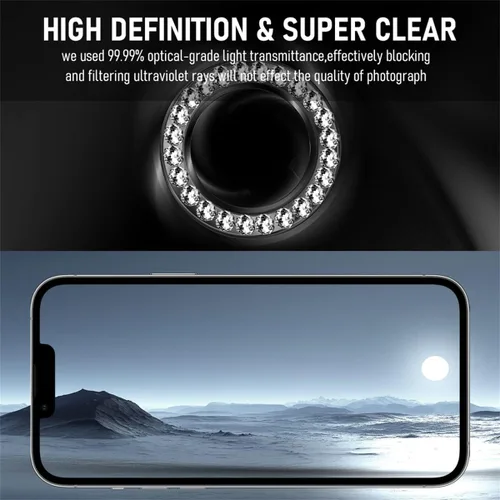 Miniatura 3 de Suoman Paquete de 3 protectores de lente de cámara para iPhone 12 Pro Max, vidrio templado 9H, [no afecta las tomas nocturnas], cubierta protectora